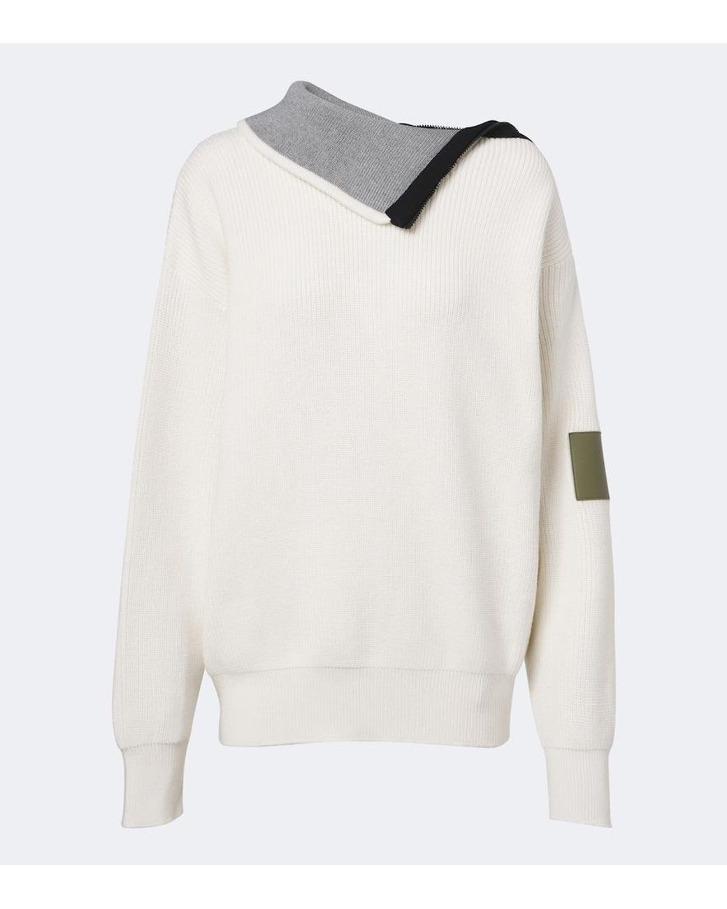 Loewe White Double L Wool-Blend Sweater