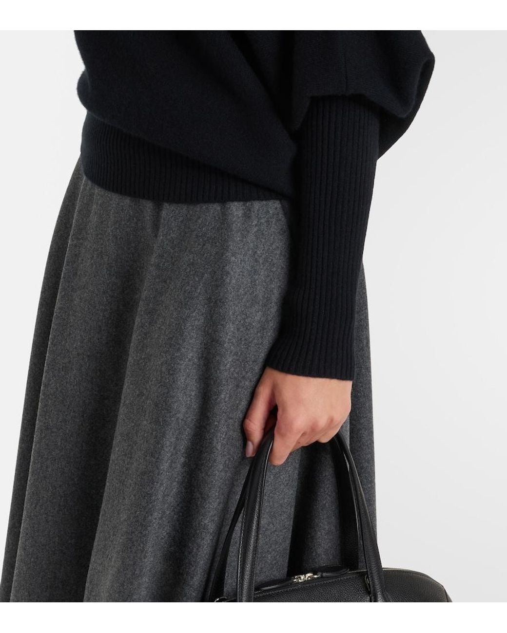 Altuzarra Black Paxi One-Shoulder Cashmere Sweater