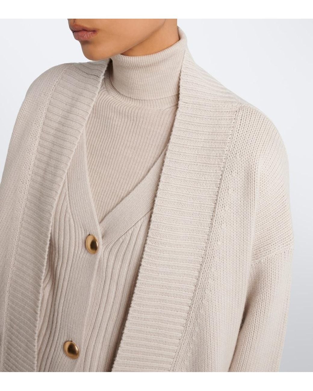 Jardin Des Orangers White Wool And Cashmere Cardigan