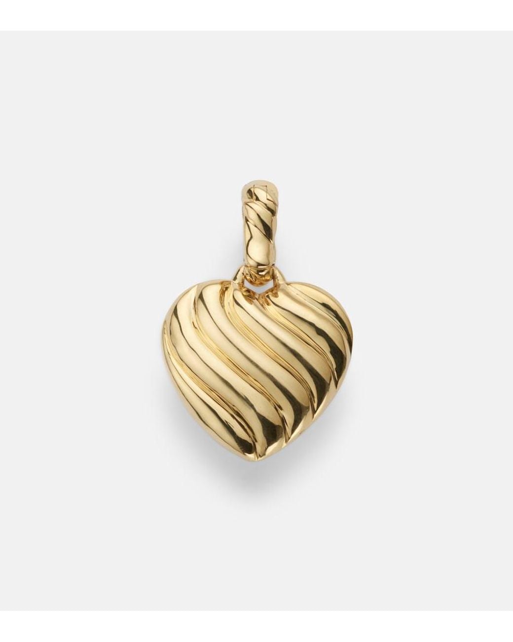 David Yurman Metallic Puffy Heart Amulet 18Kt Pendant With Diamonds