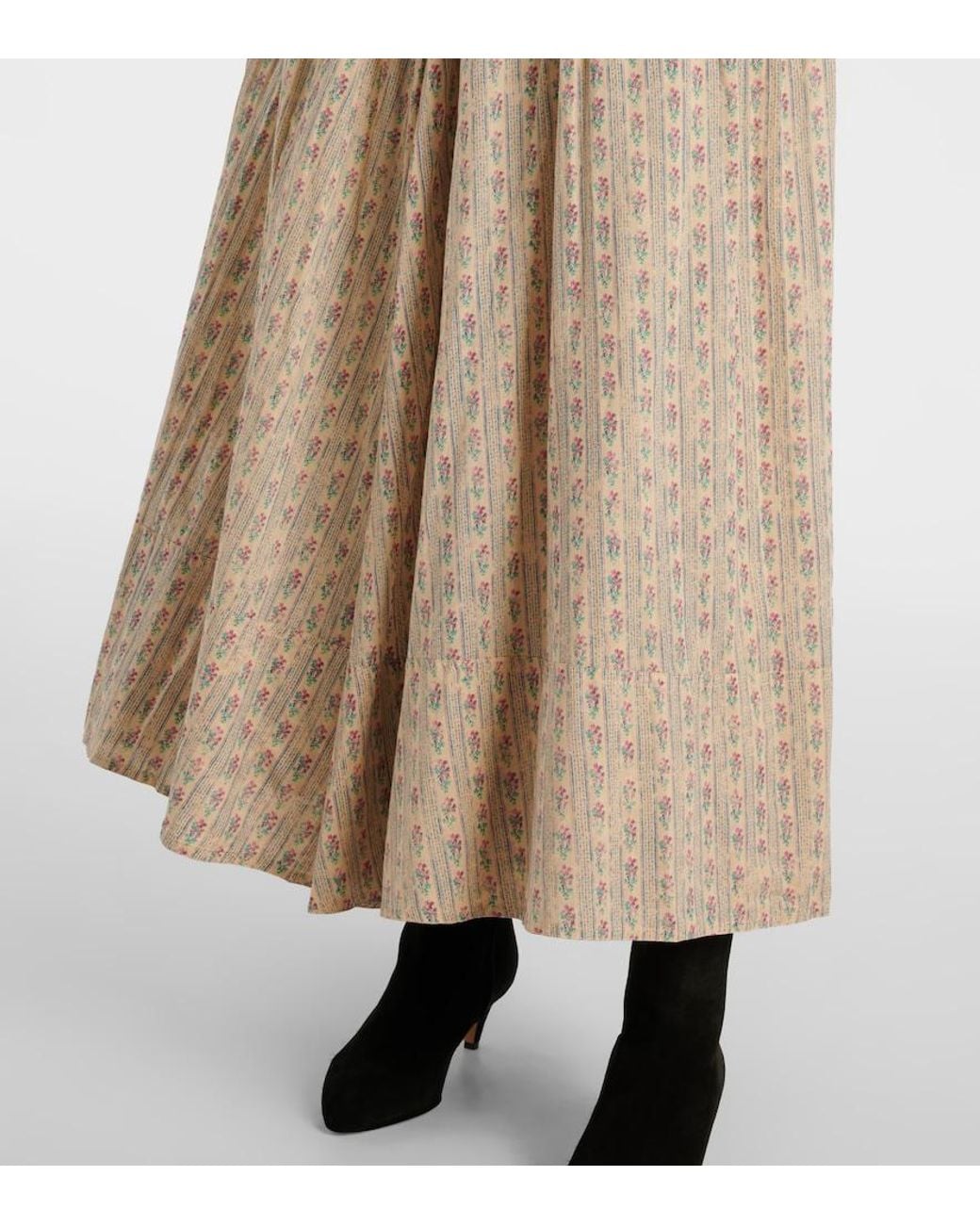 Polo Ralph Lauren Natural Floral Cotton Midi Skirt