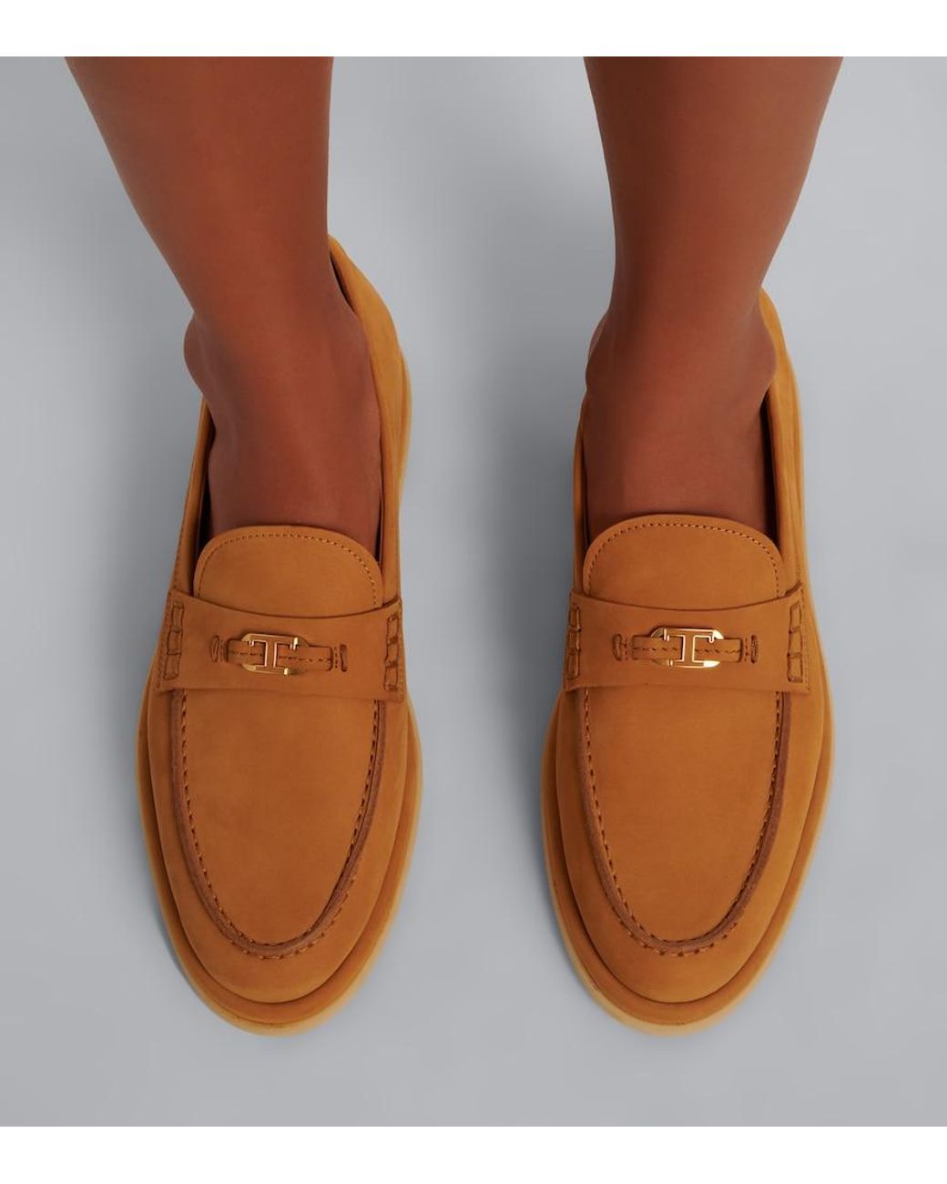 Tod's Brown T Timeless Leather Loafers