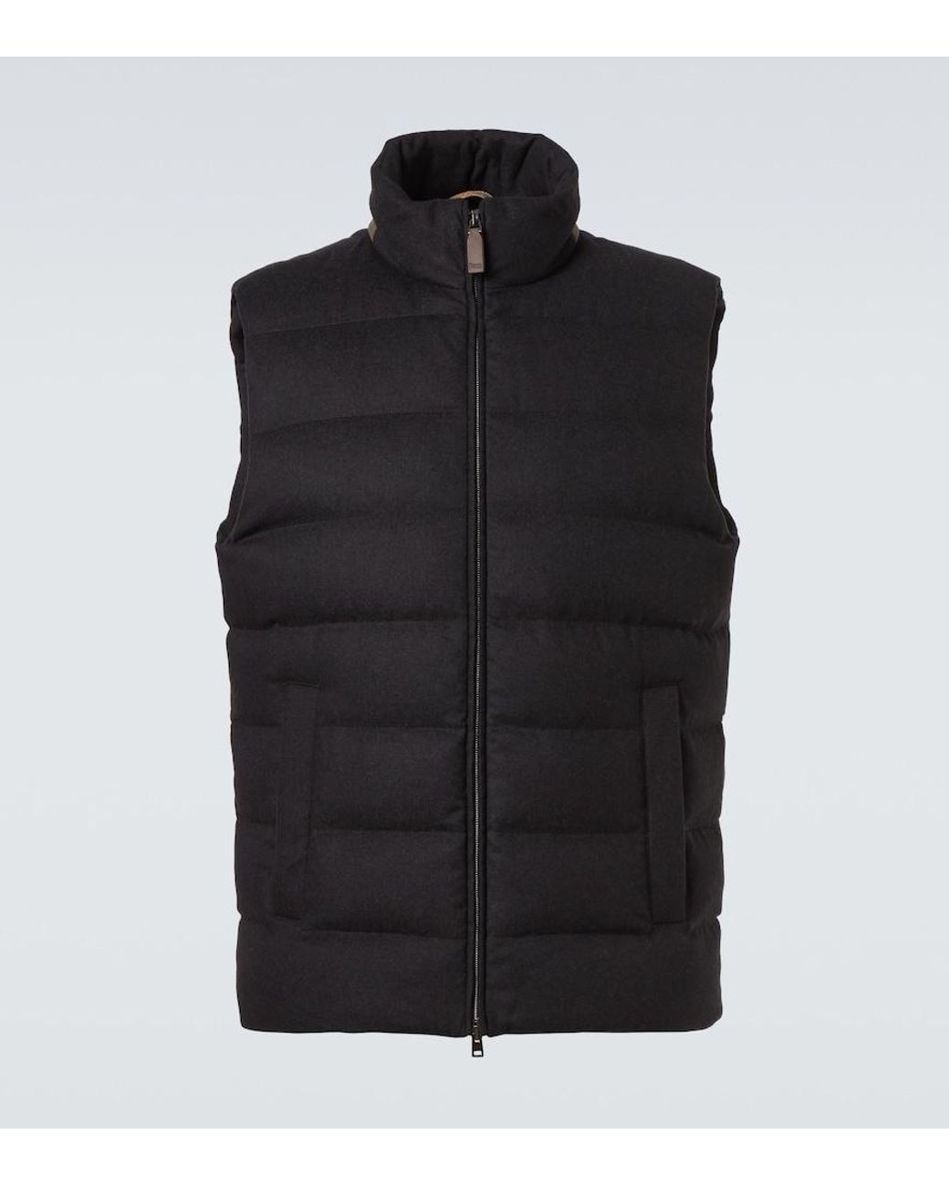 Herno Black Down-Paneled Silk And Cashmere Vest for men