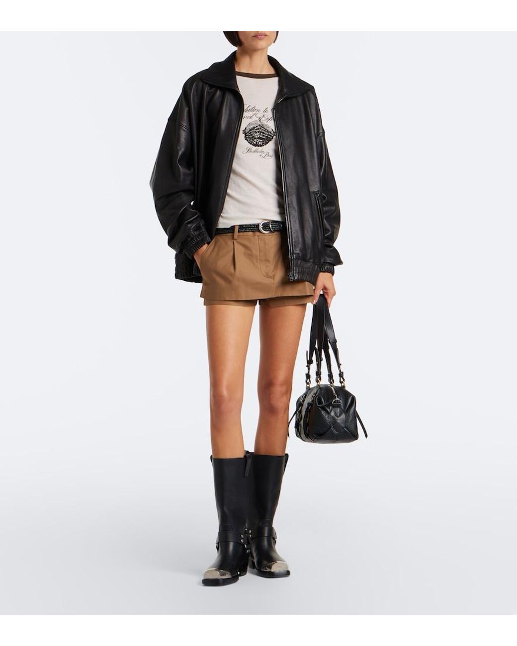 Paris Texas Black Roxy Embellished Leather Biker Boots