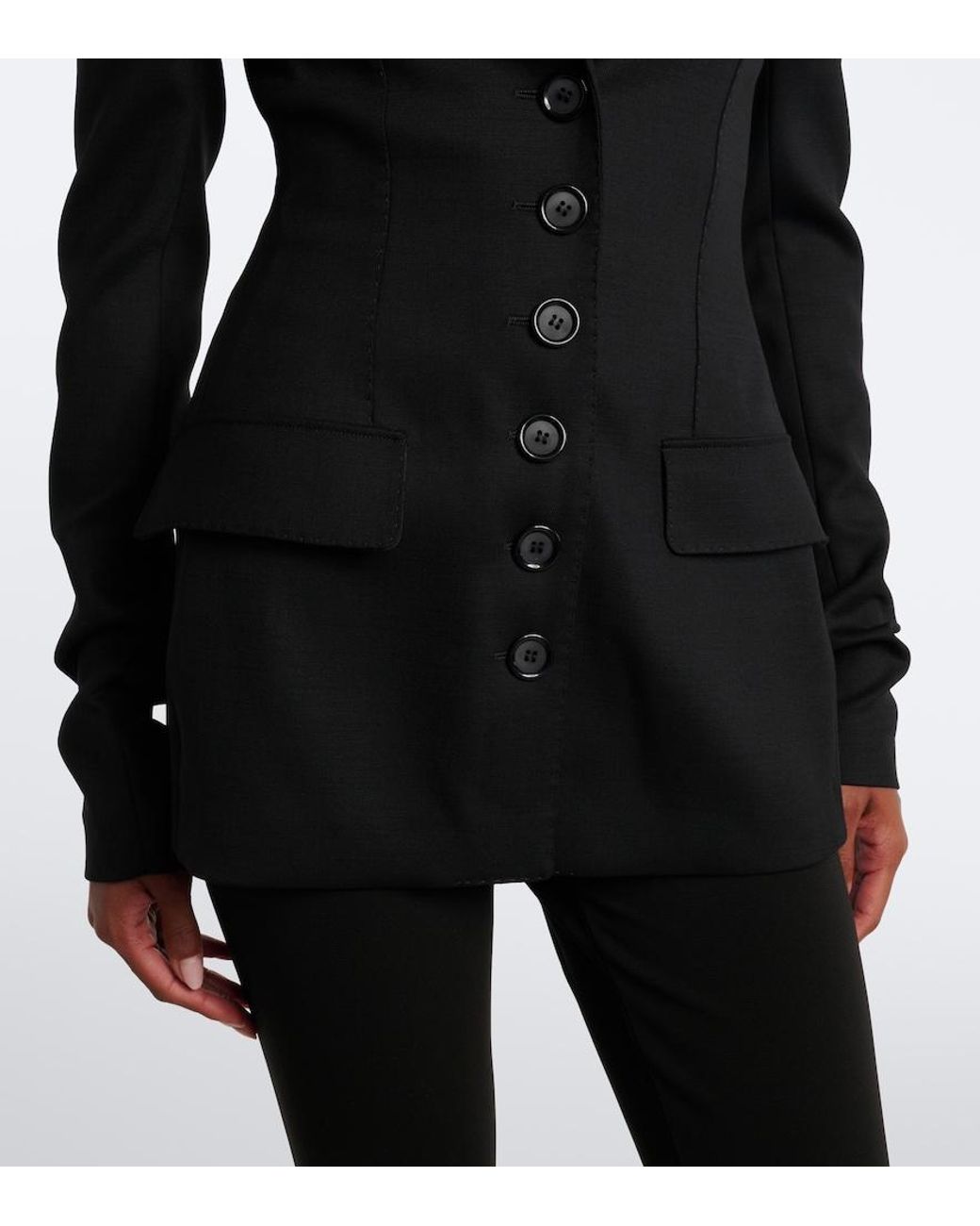 Dolce & Gabbana Black Wool-Blend Blazer