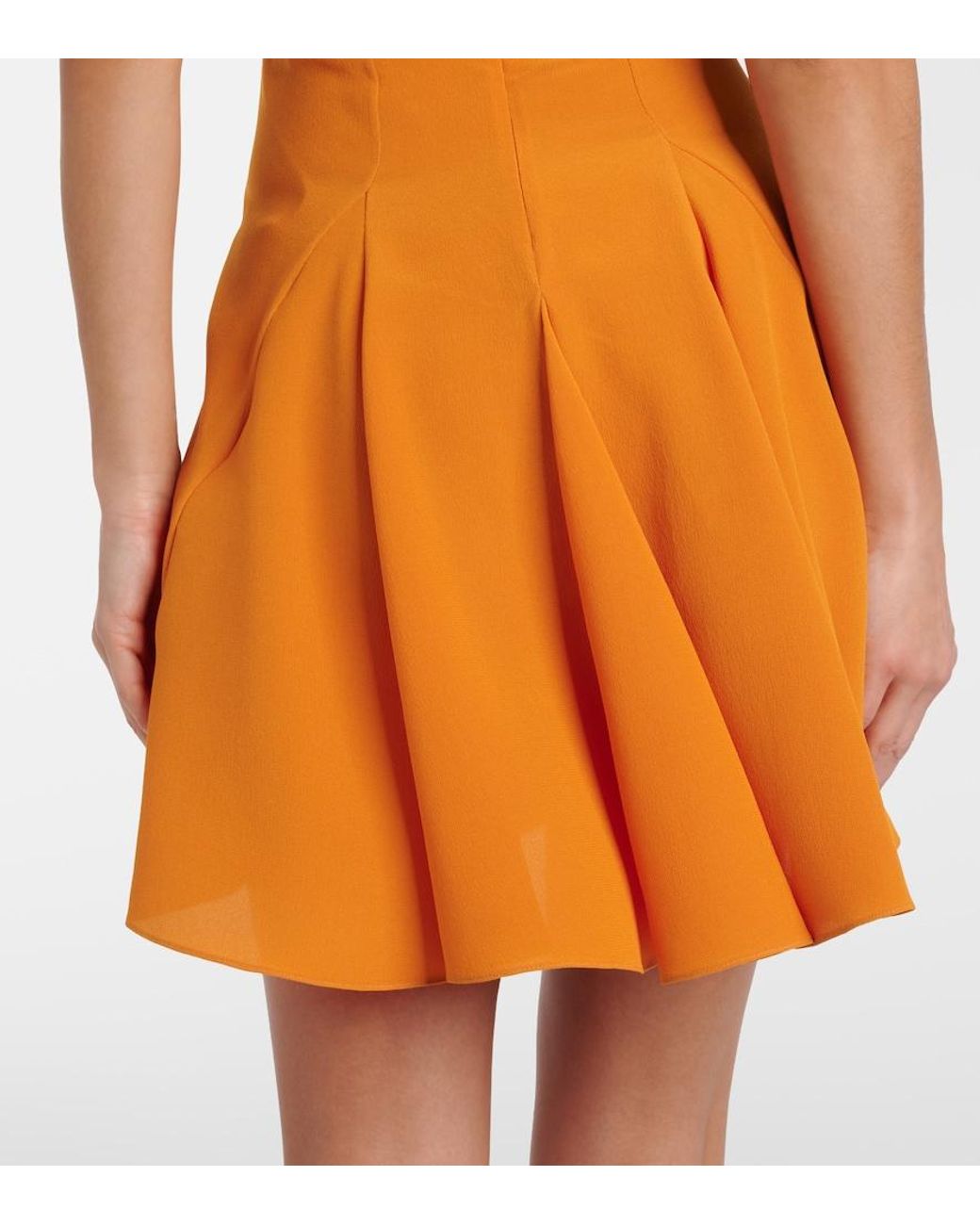 Saint Laurent Orange A Dos Nu Silk Satin Minidress