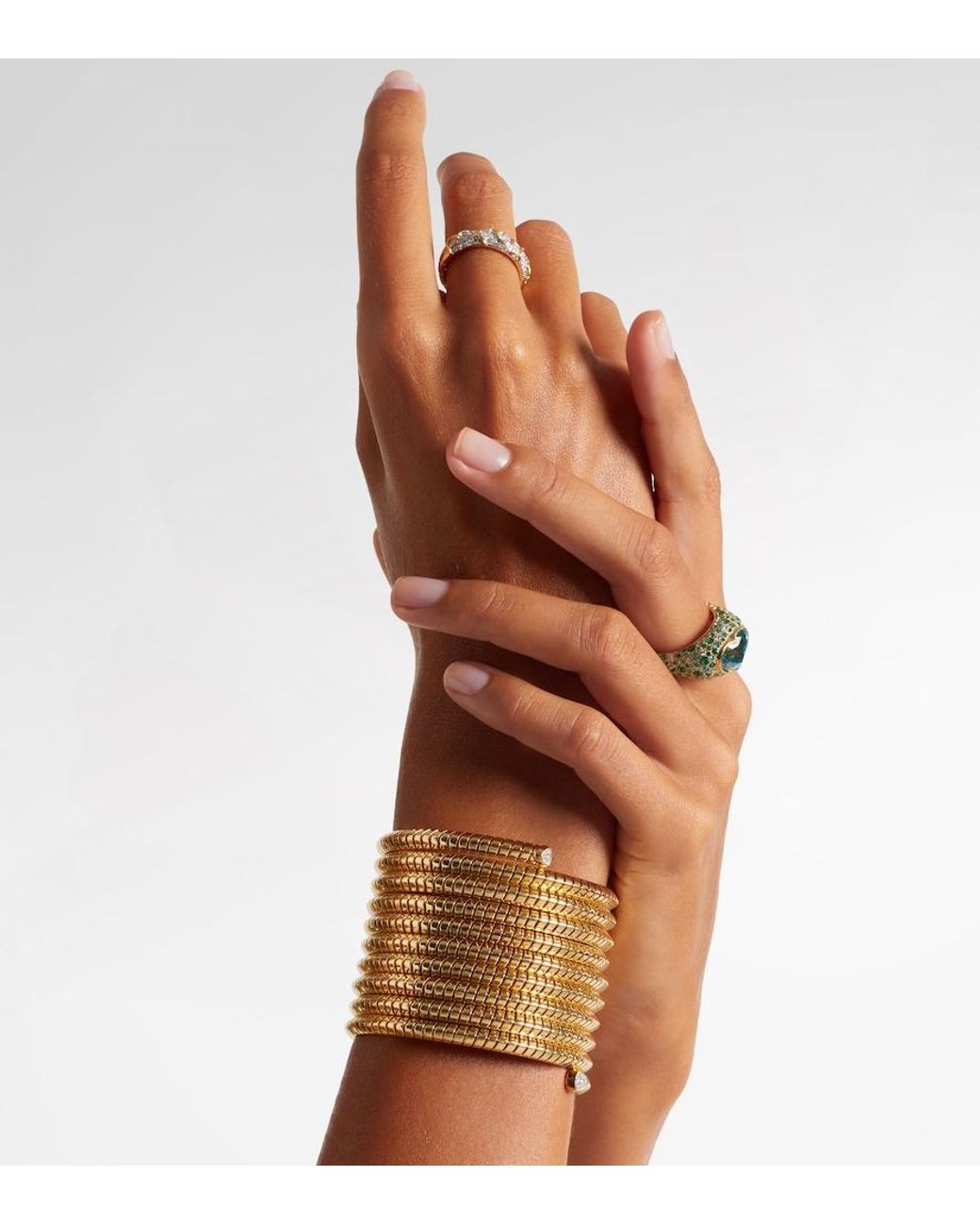 Marina B Metallic Trisolina 18Kt Bangle With Diamonds