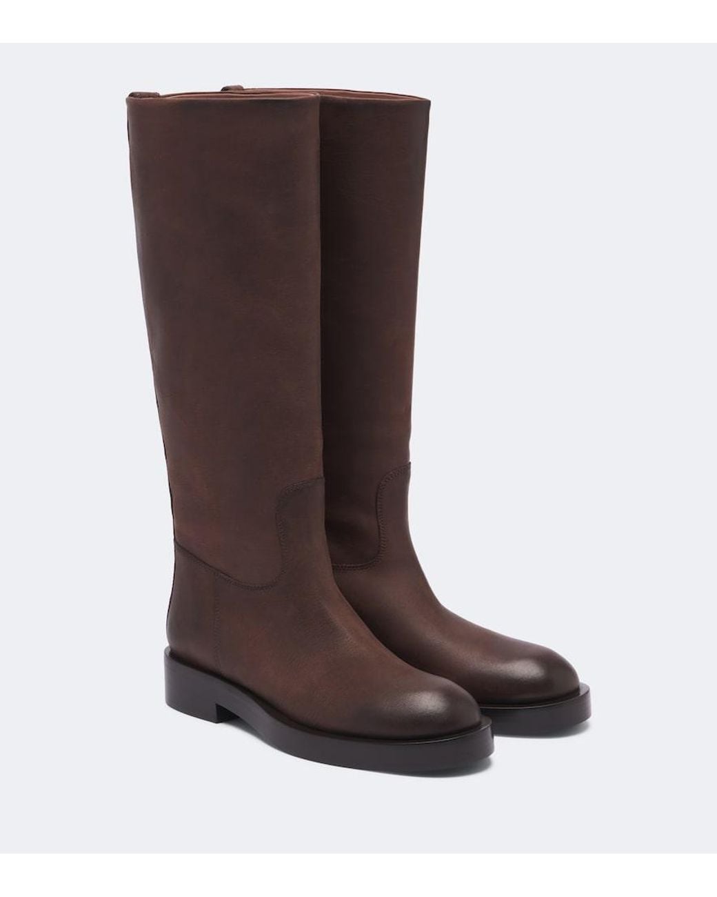 Paris Texas Brown Napa Leather Knee-High Boots