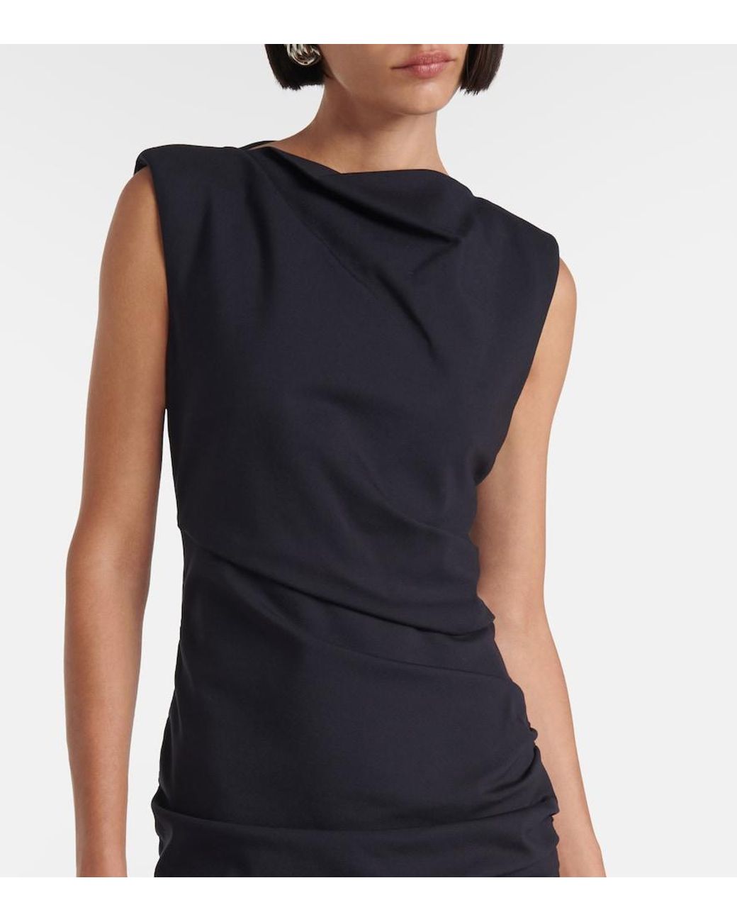 Dorothee Schumacher Blue Emotional Essence Draped Midi Dress