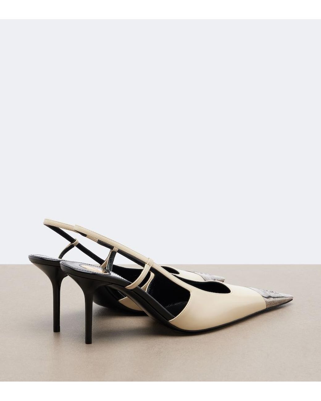 Saint Laurent Metallic Jeanne Leather Slingback Pumps