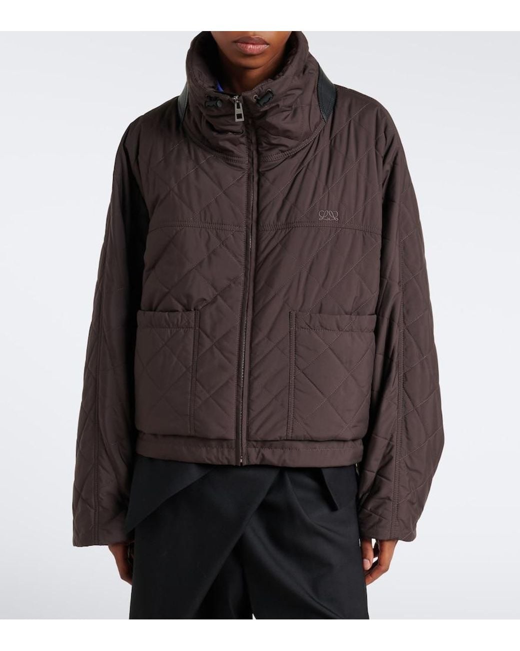 Loewe Black Double L Quilted Cropped Jacket