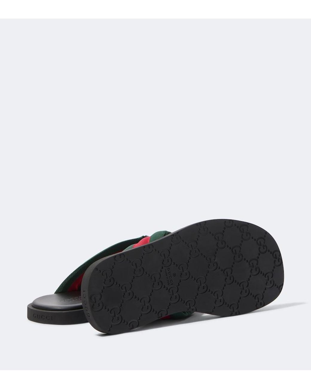 Gucci Blue Gg Web Stripe Slides for men