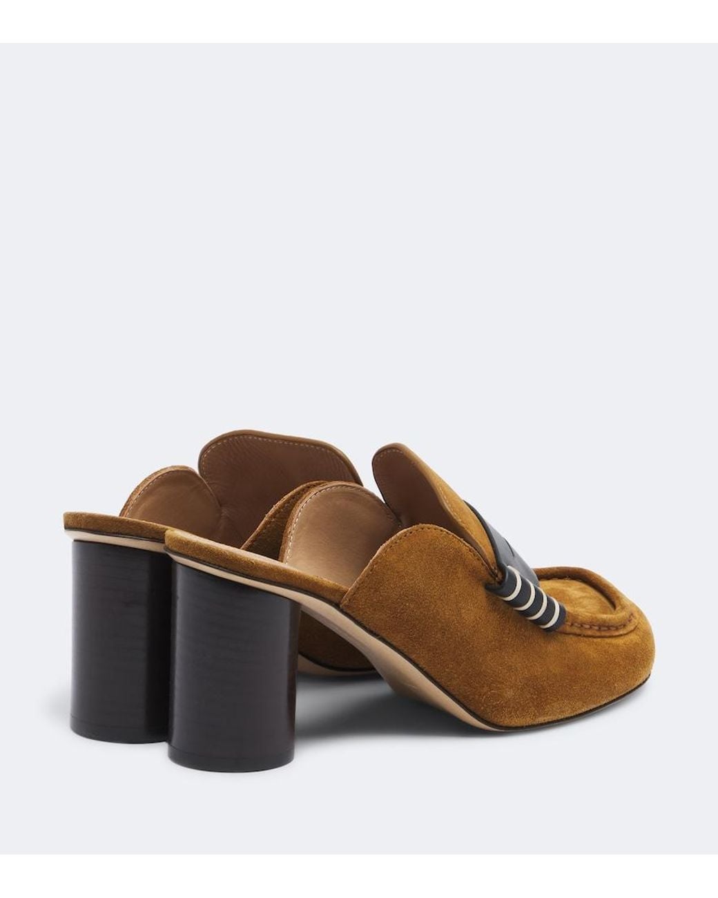 J.W. Anderson Brown Leather-Trimmed Suede Mules
