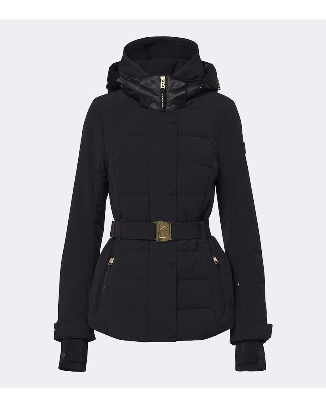 Bogner Black Elva Hooded Belted Ski Jacket