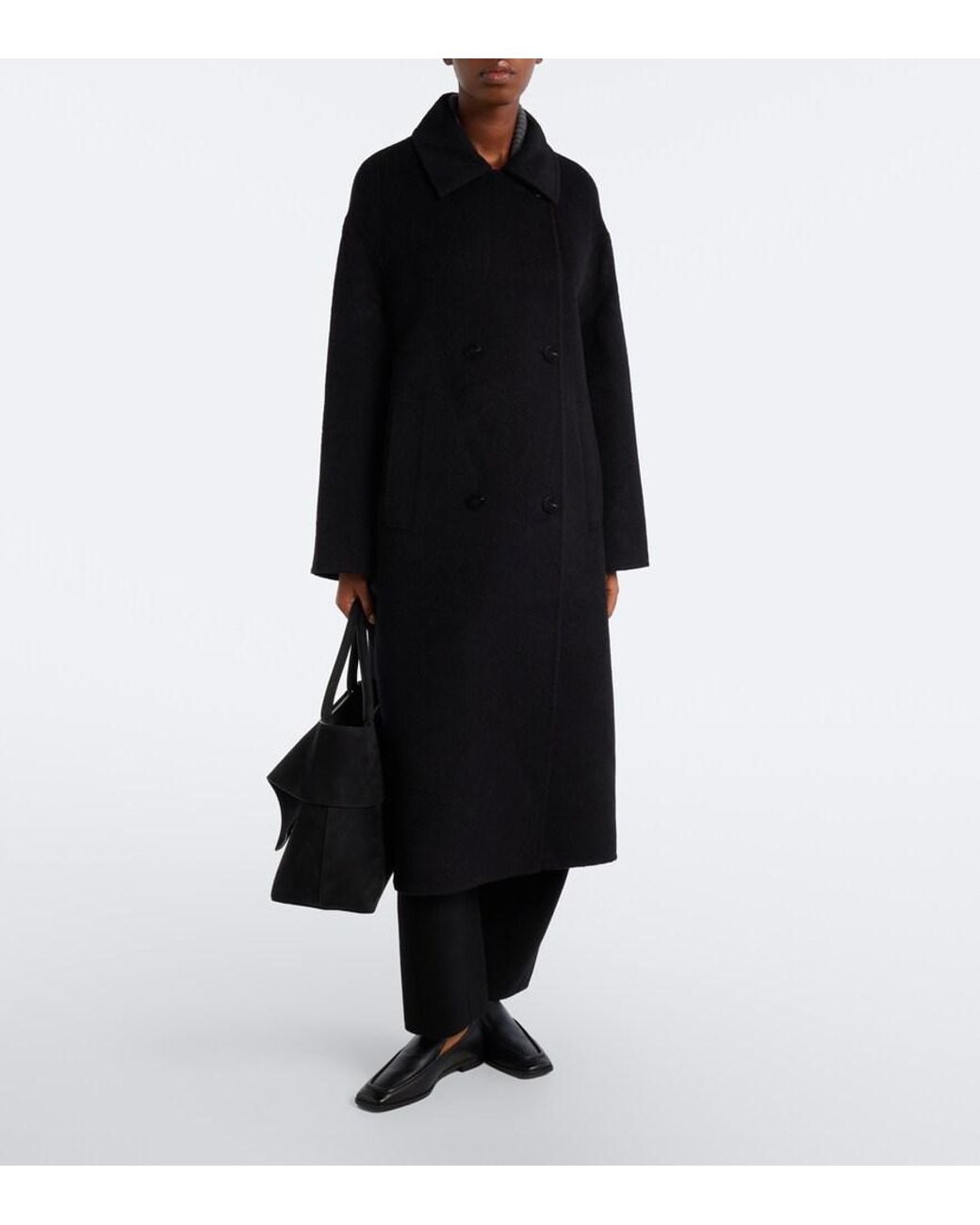 Lisa Yang Black Double Wool And Alpaca Coat