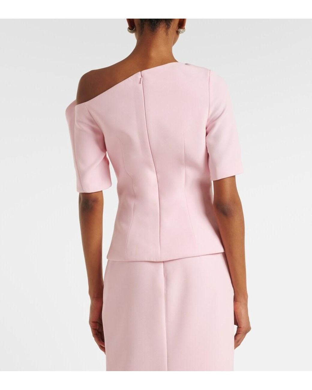 Safiyaa Pink Marley Draped Crepe Top