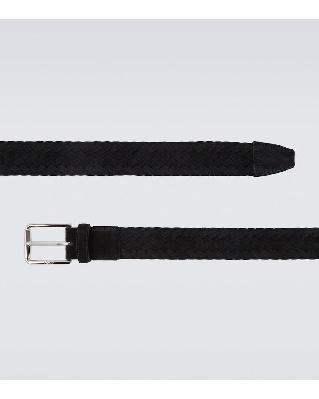 Tod's Black Braided Suede Belt for men