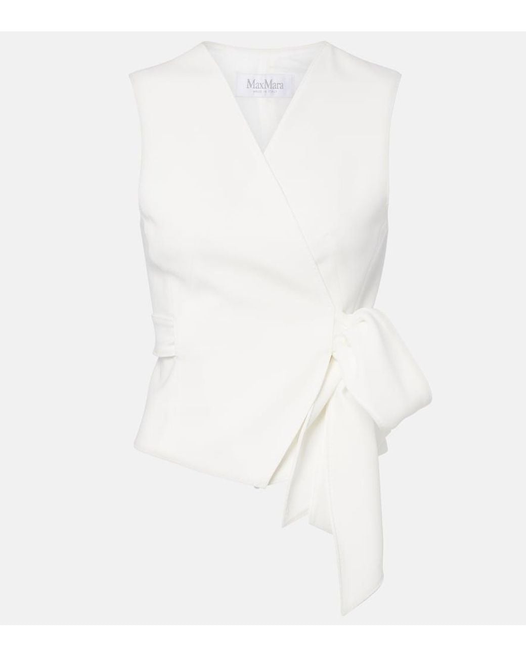Max Mara White Draped Cady Vest