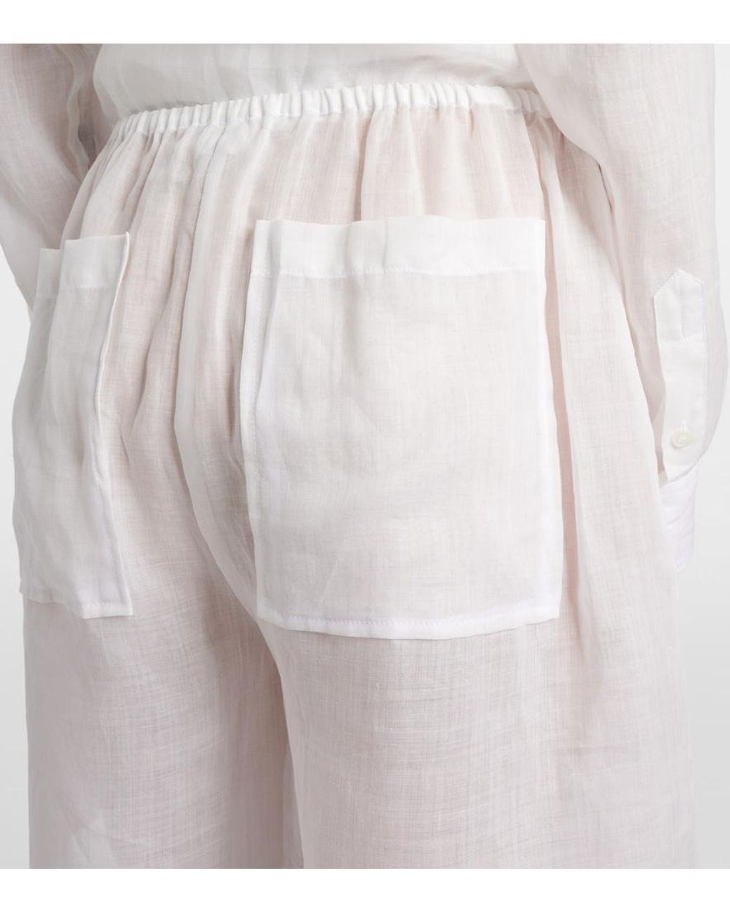 Totême White Ramie Shorts