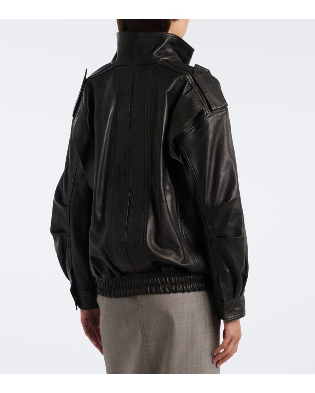 Frankie Shop Black Napa Leather Jacket