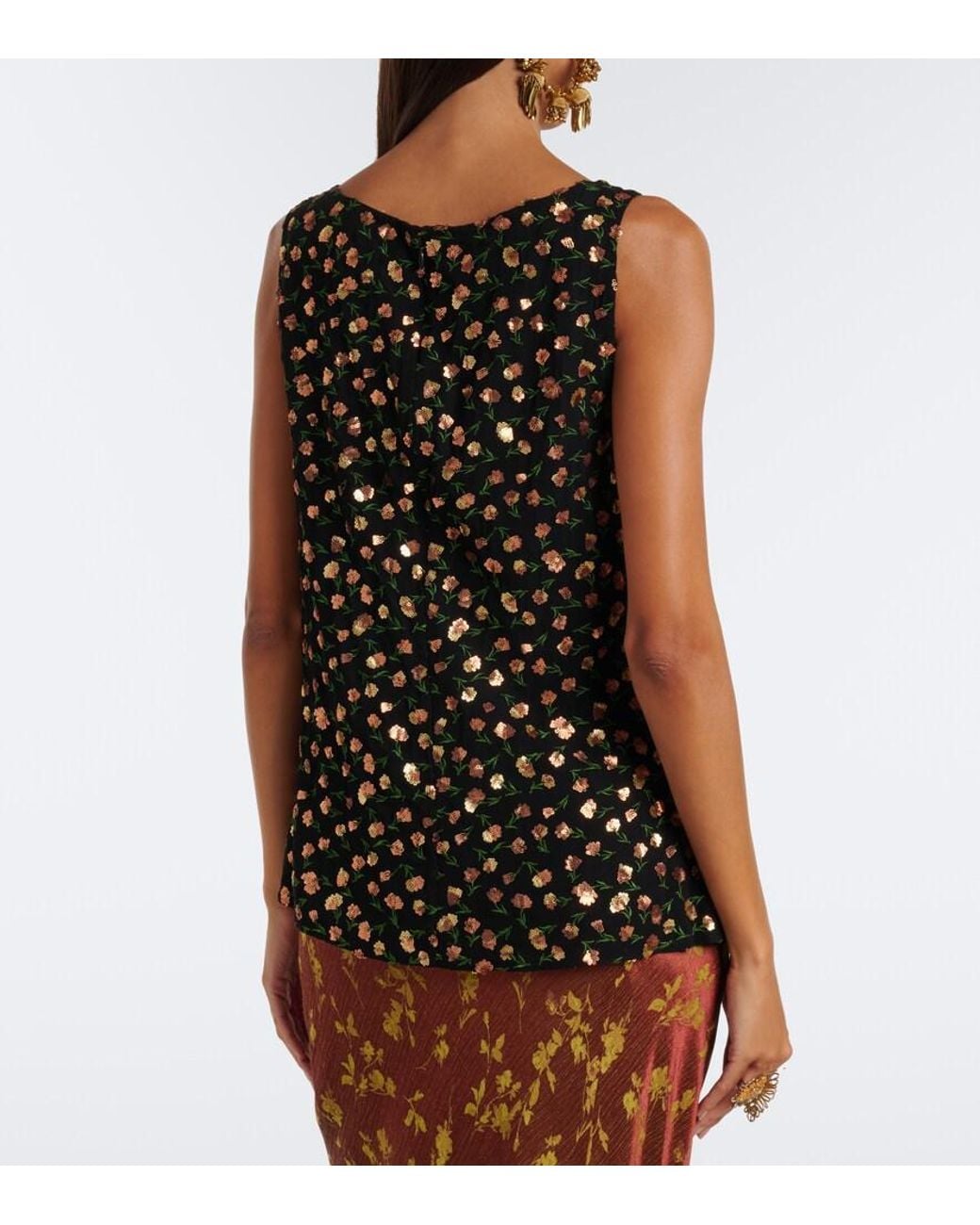 Dries Van Noten Black Embroidered Top