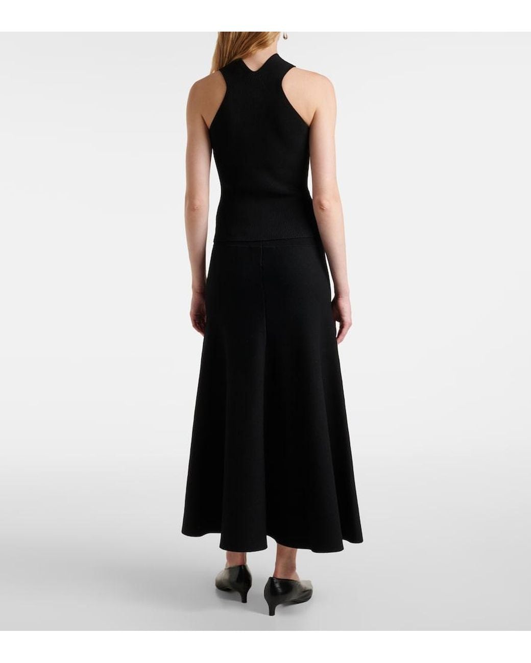 Altuzarra Black Trina Ribbed-Knit Top