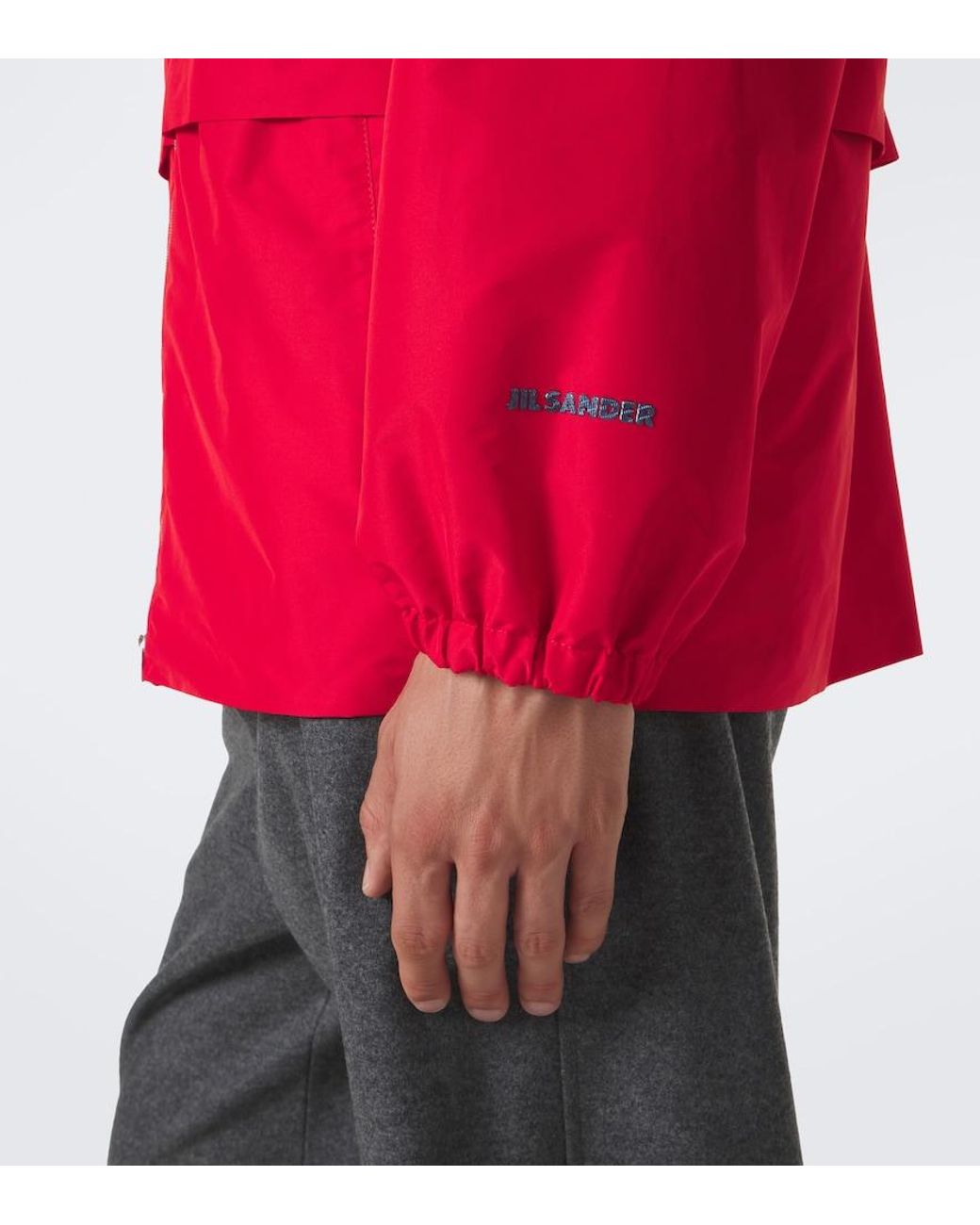 Jil Sander Red Technical Faille Jacket for men