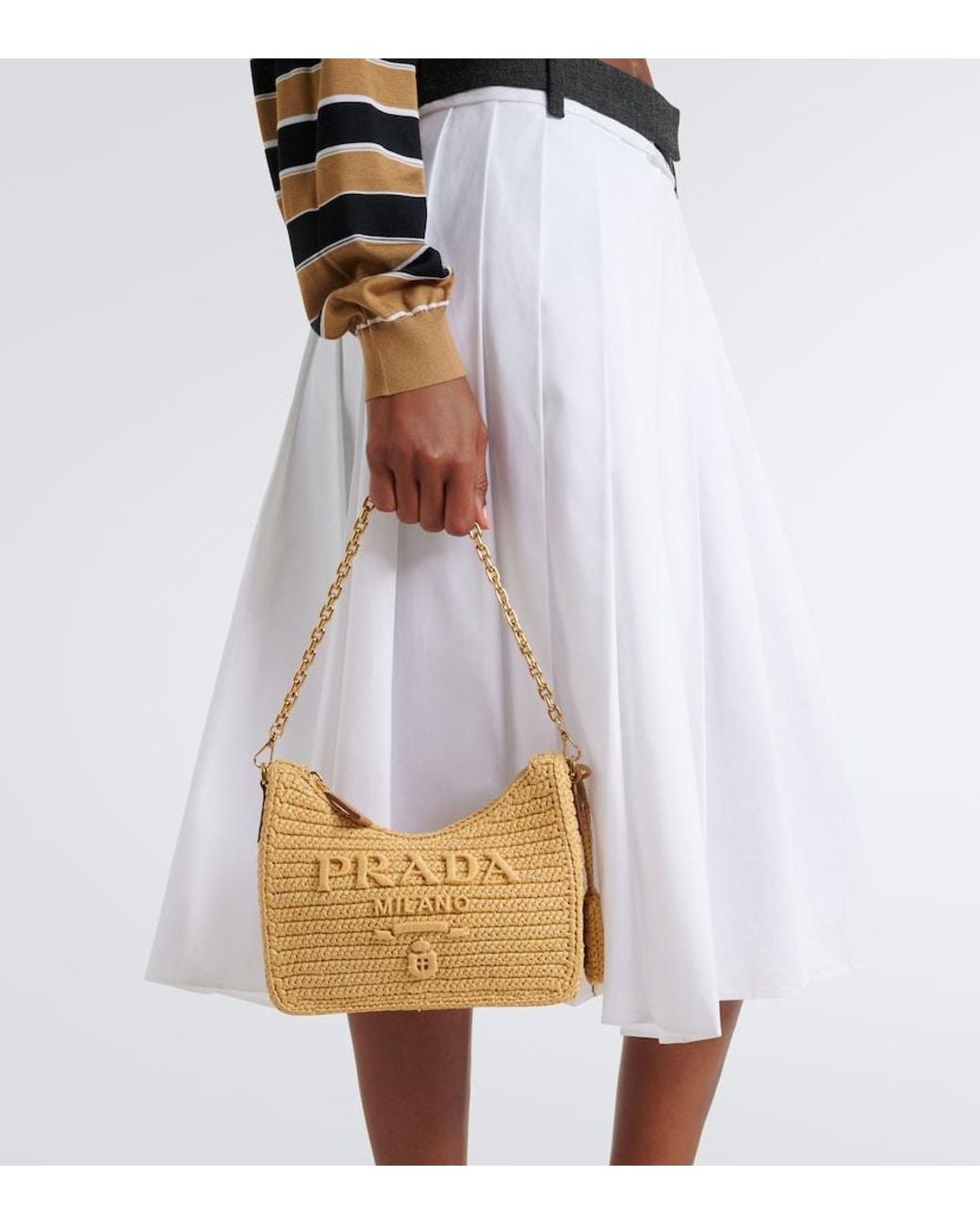 Prada Natural Re-Edition 2005 Mini Raffia-Effect Shoulder Bag