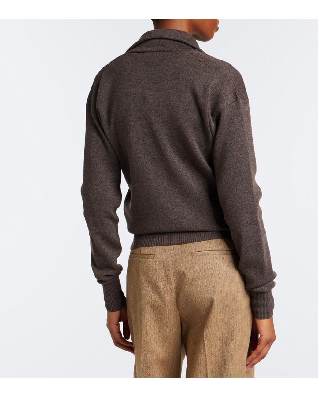 Lemaire Brown Wool Cardigan