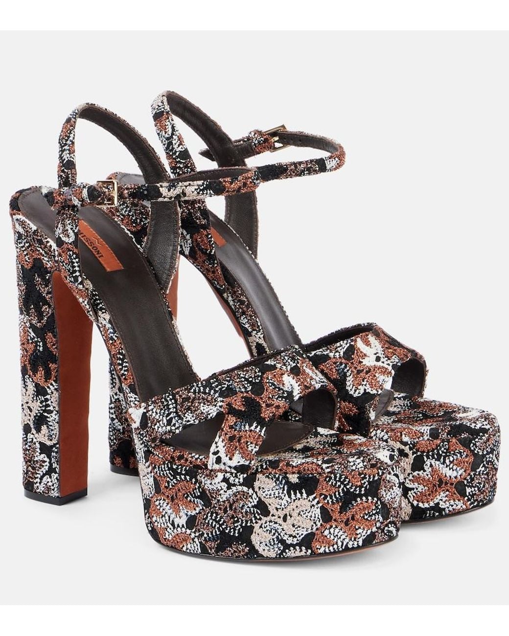 Missoni Metallic Angela Raschel Lame Platform Sandals