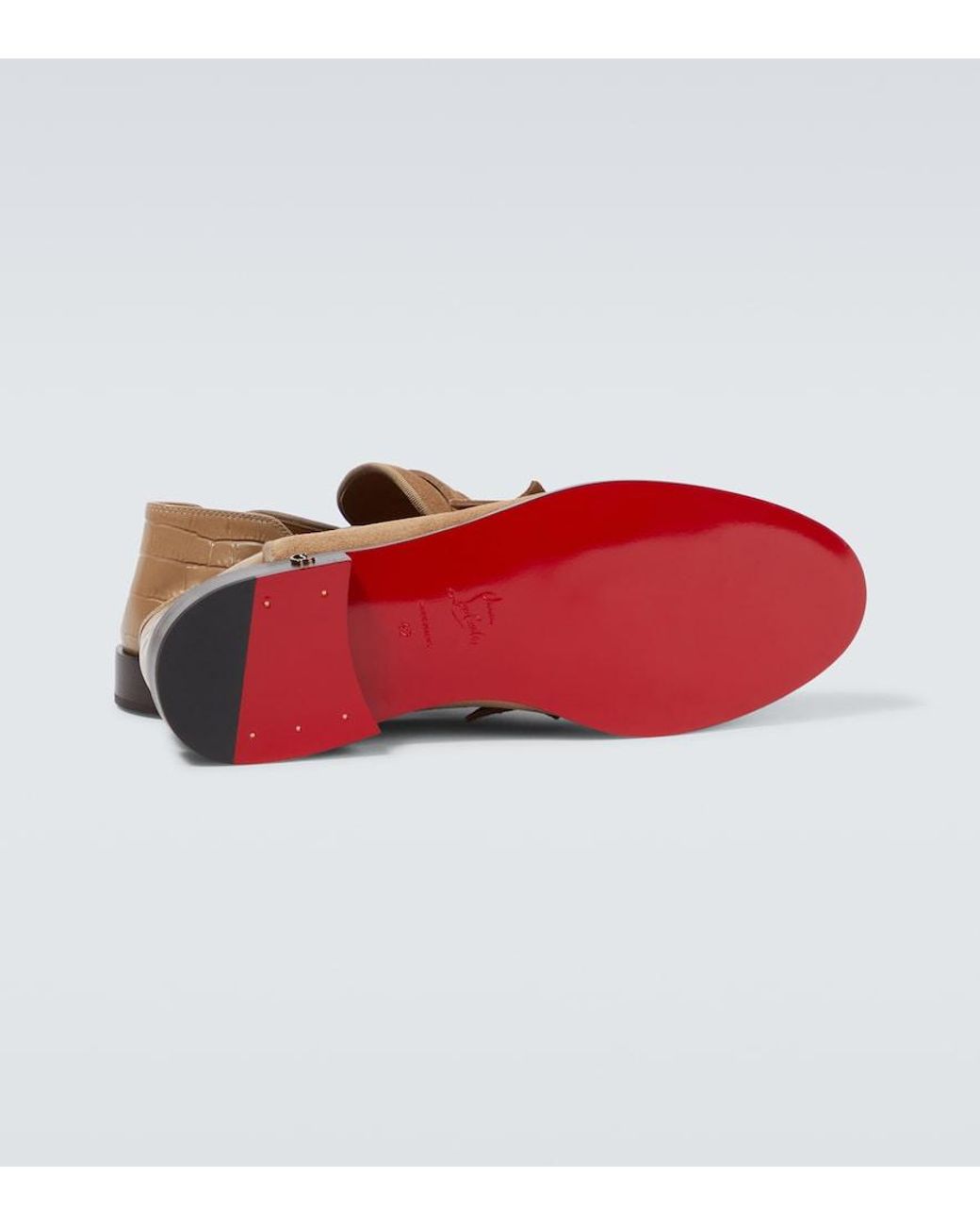 Christian Louboutin Loafers Penny No Back Aus Veloursleder in Brown für Herren