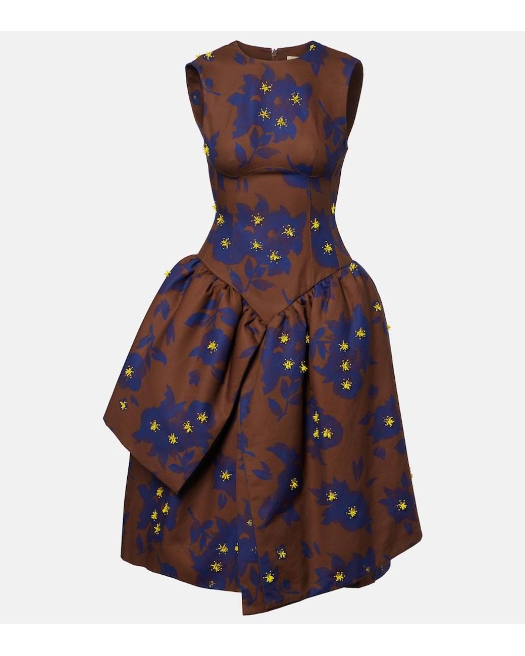 ShuShu/Tong Purple Floral Cotton Midi Dress