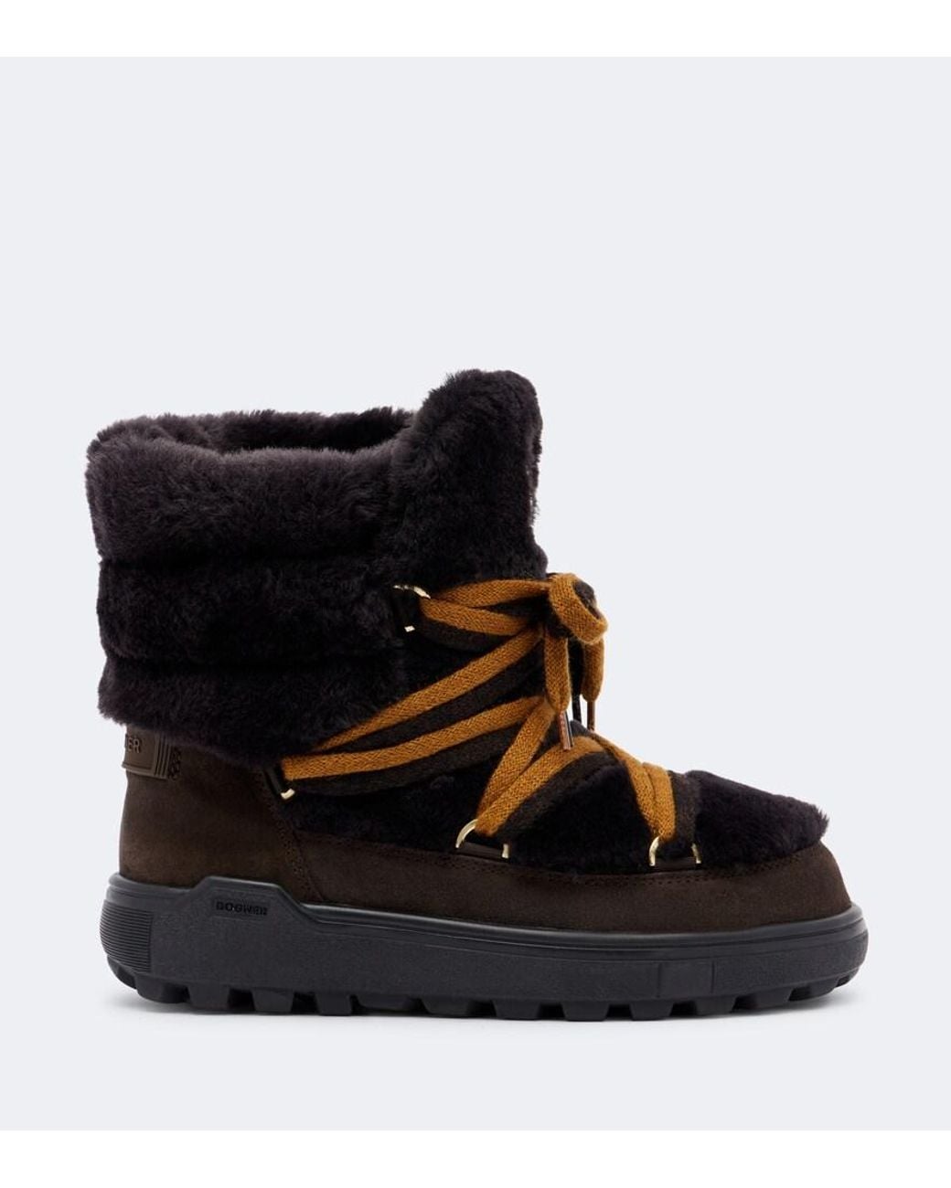 Bogner Black Chamonix Shearling And Suede Snow Boots