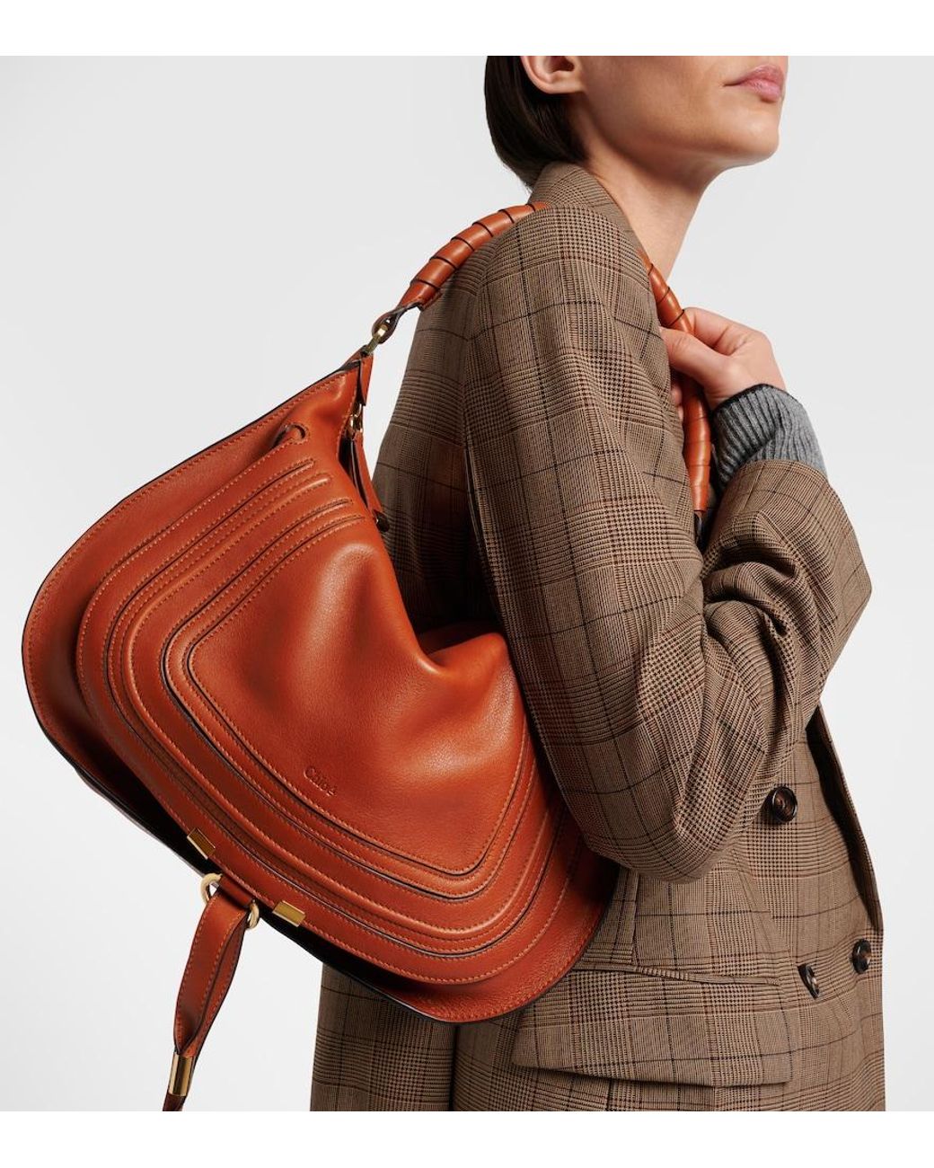 Chloé Red Marcie Medium Leather Shoulder Bag