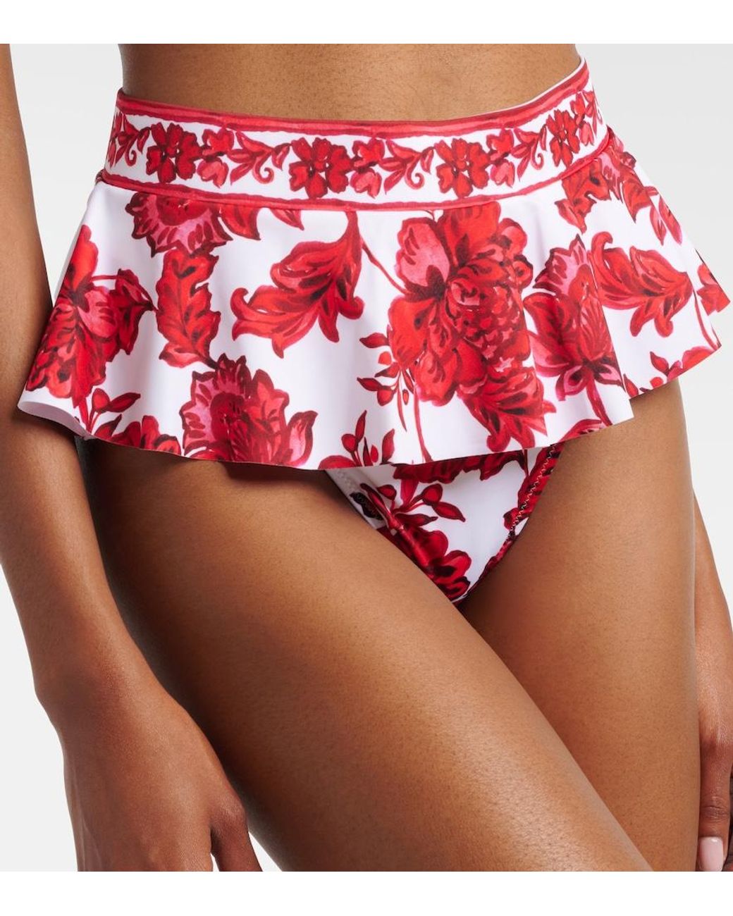 Alexandra Miro Red Zella Floral Bikini Bottoms