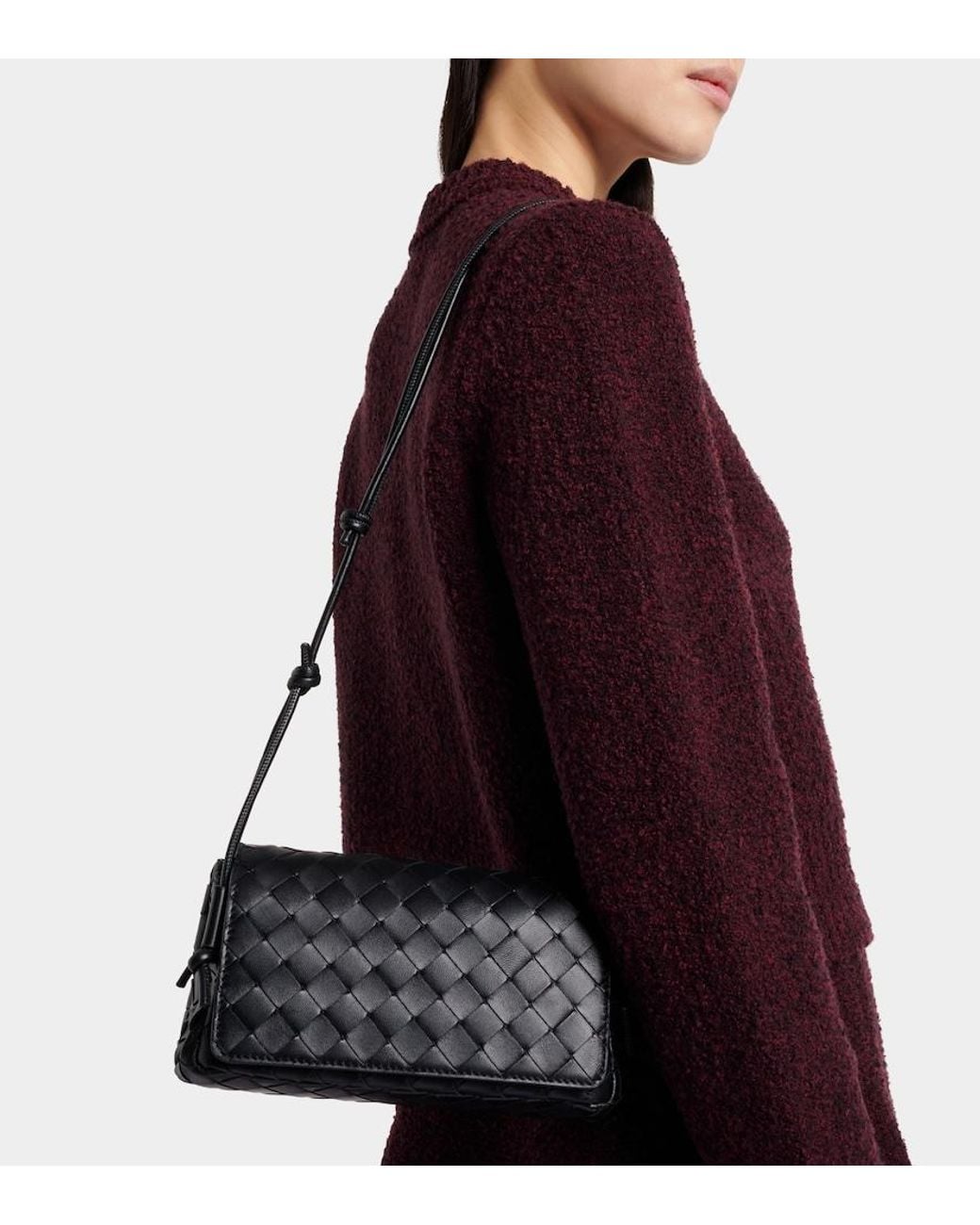 Bottega Veneta Black Notturno Leather Crossbody Bag