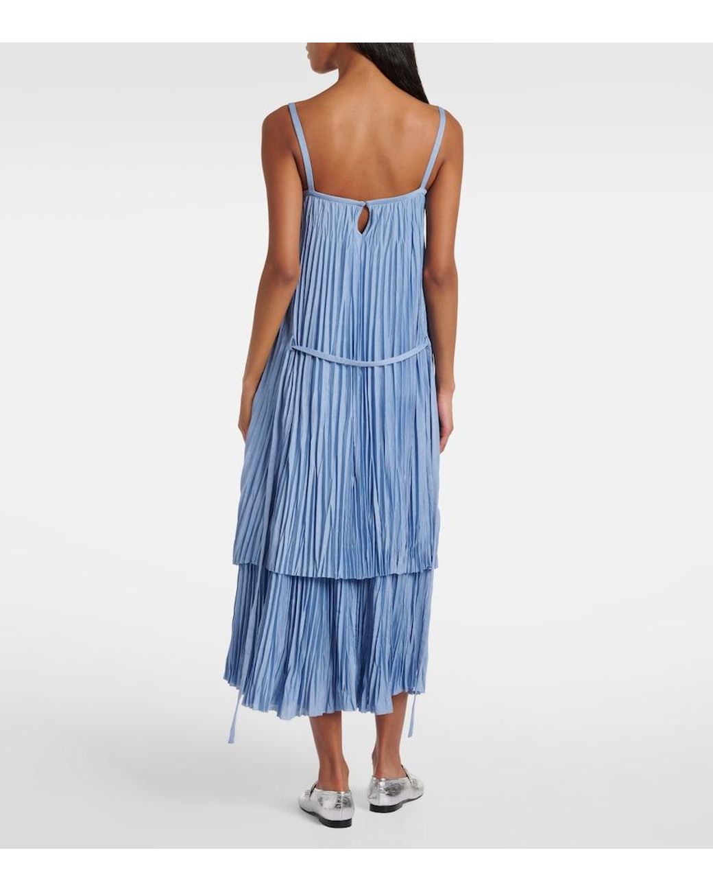 Proenza Schouler Blue Label Clyne Pleated Jersey Maxi Dress
