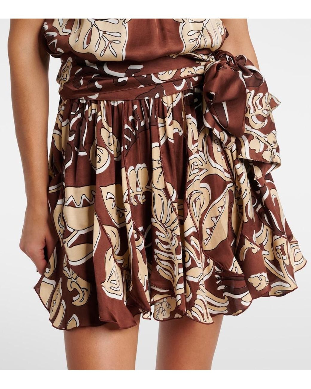 Poupette Brown Bianca Printed Minidress