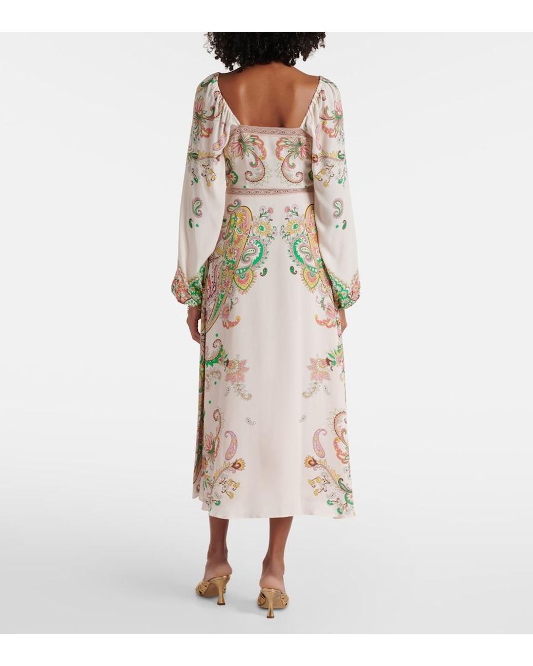 Etro Natural Printed Midi Dress