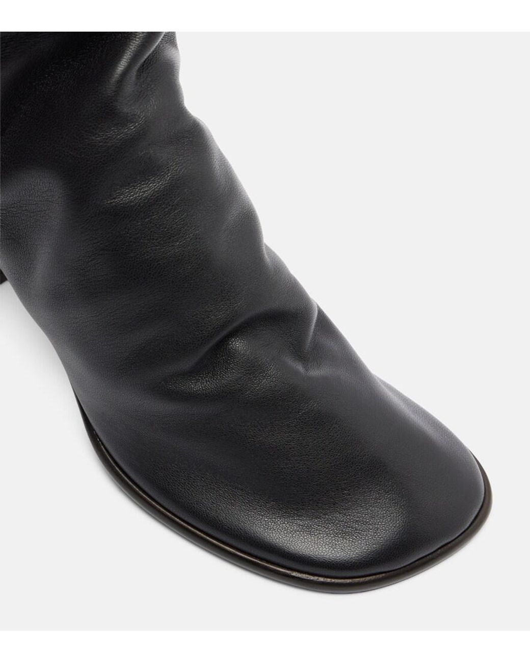 Lemaire Black Glove Leather Ankle Boots