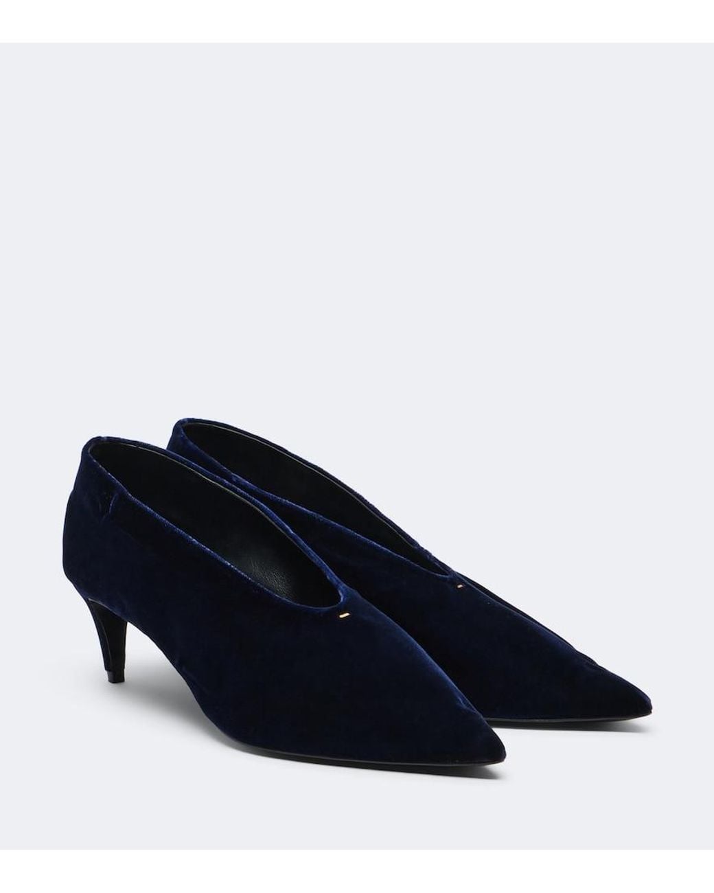 Khaite Blue Miriam Velvet Pumps