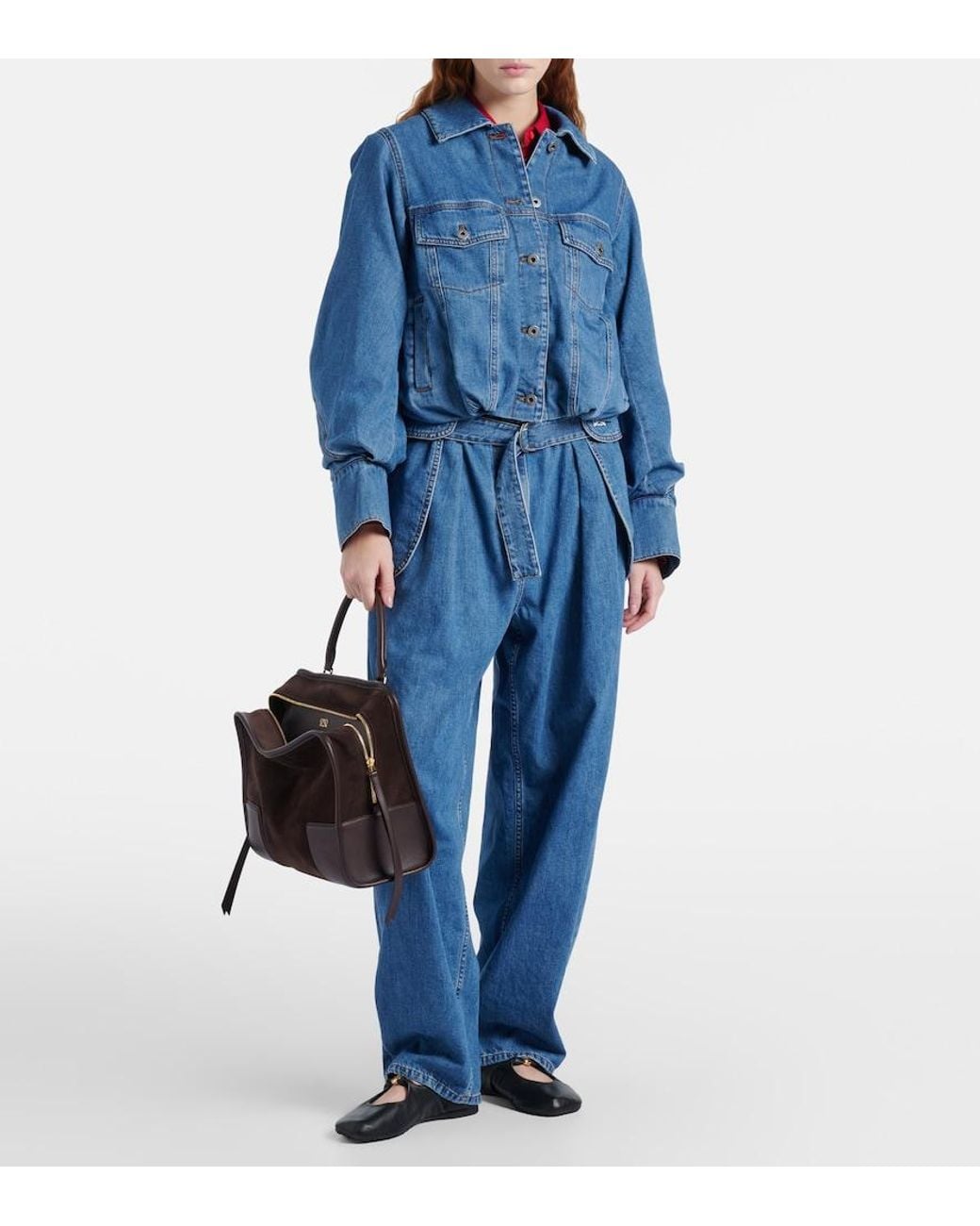 Loewe Blue Gathered Denim Jacket