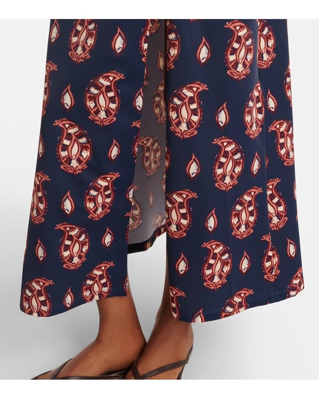 Johanna Ortiz Blue Printed Maxi Skirt