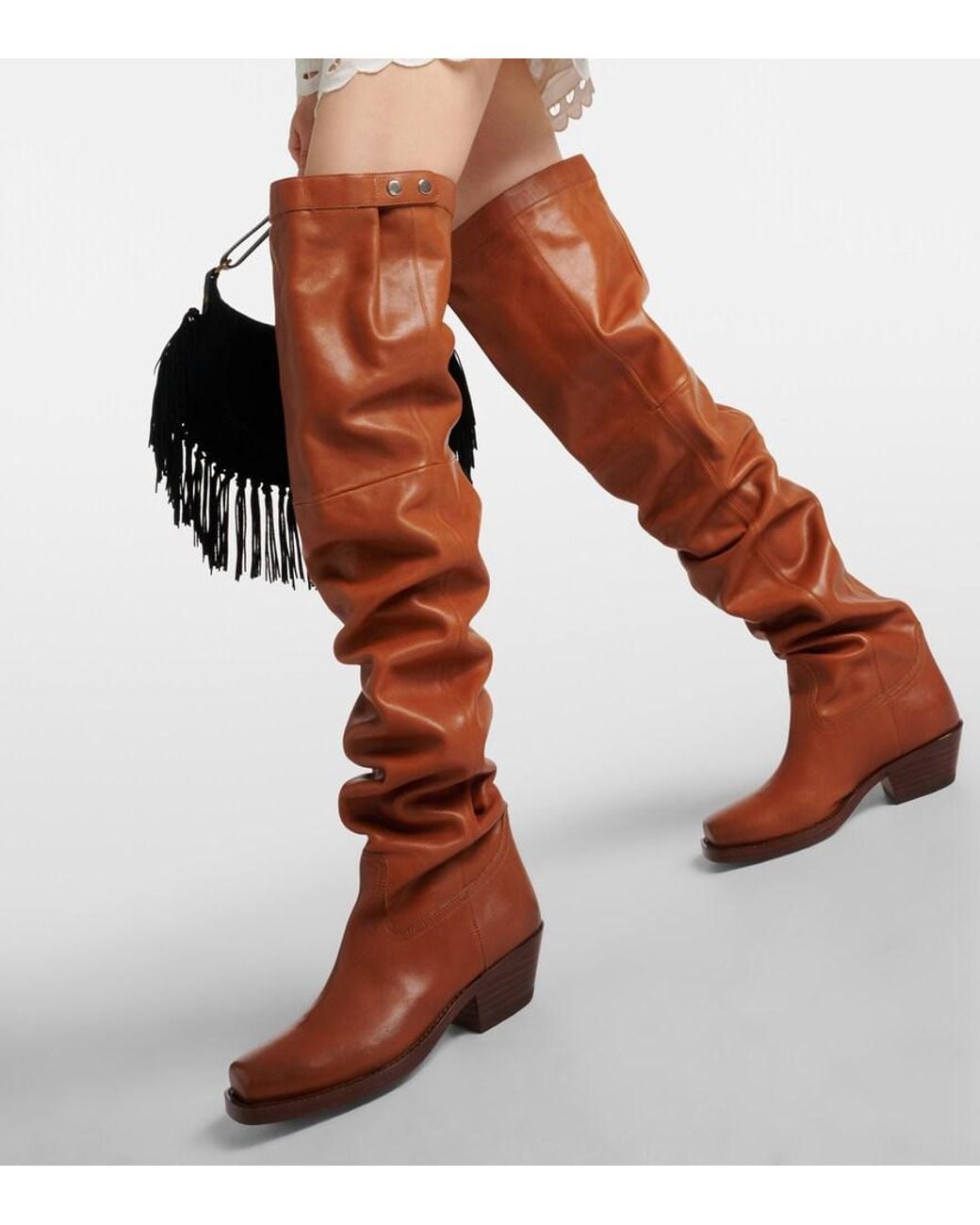 Isabel Marant Brown Amati Leather Over-The-Knee Boots