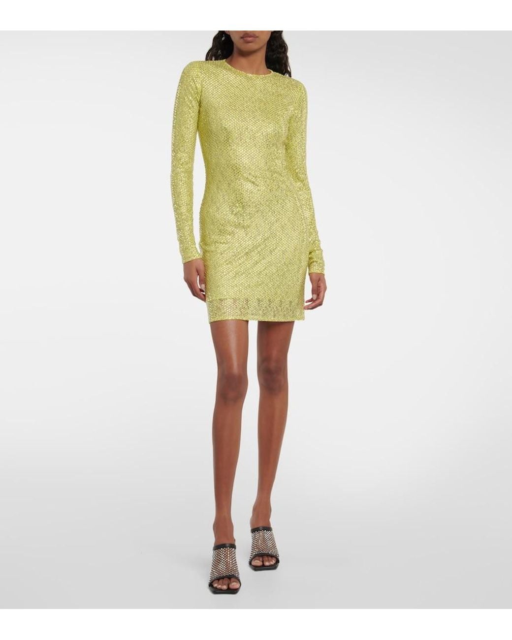 Stella McCartney Yellow Crystal-Embellished Minidress