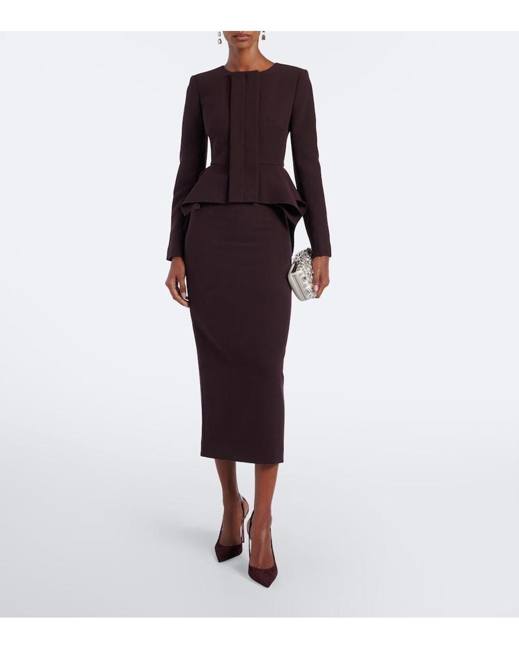 Roland Mouret Purple Crepe Pencil Skirt