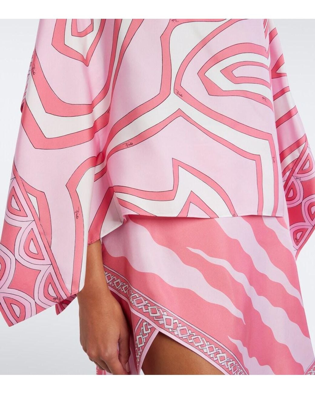 Emilio Pucci Pink Labirinto Silk Twill Blouse