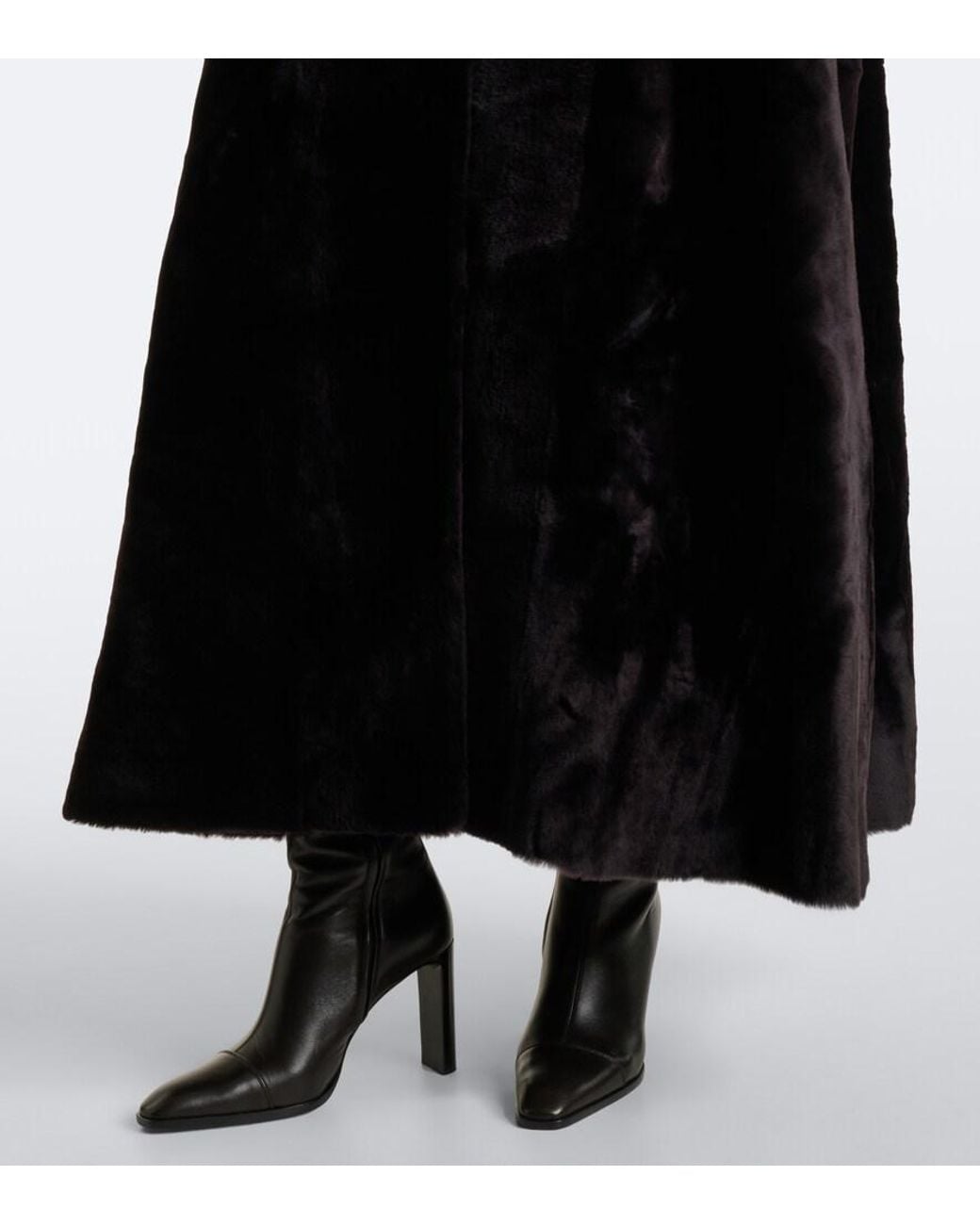 Nour Hammour Black Astoria Shearling Coat