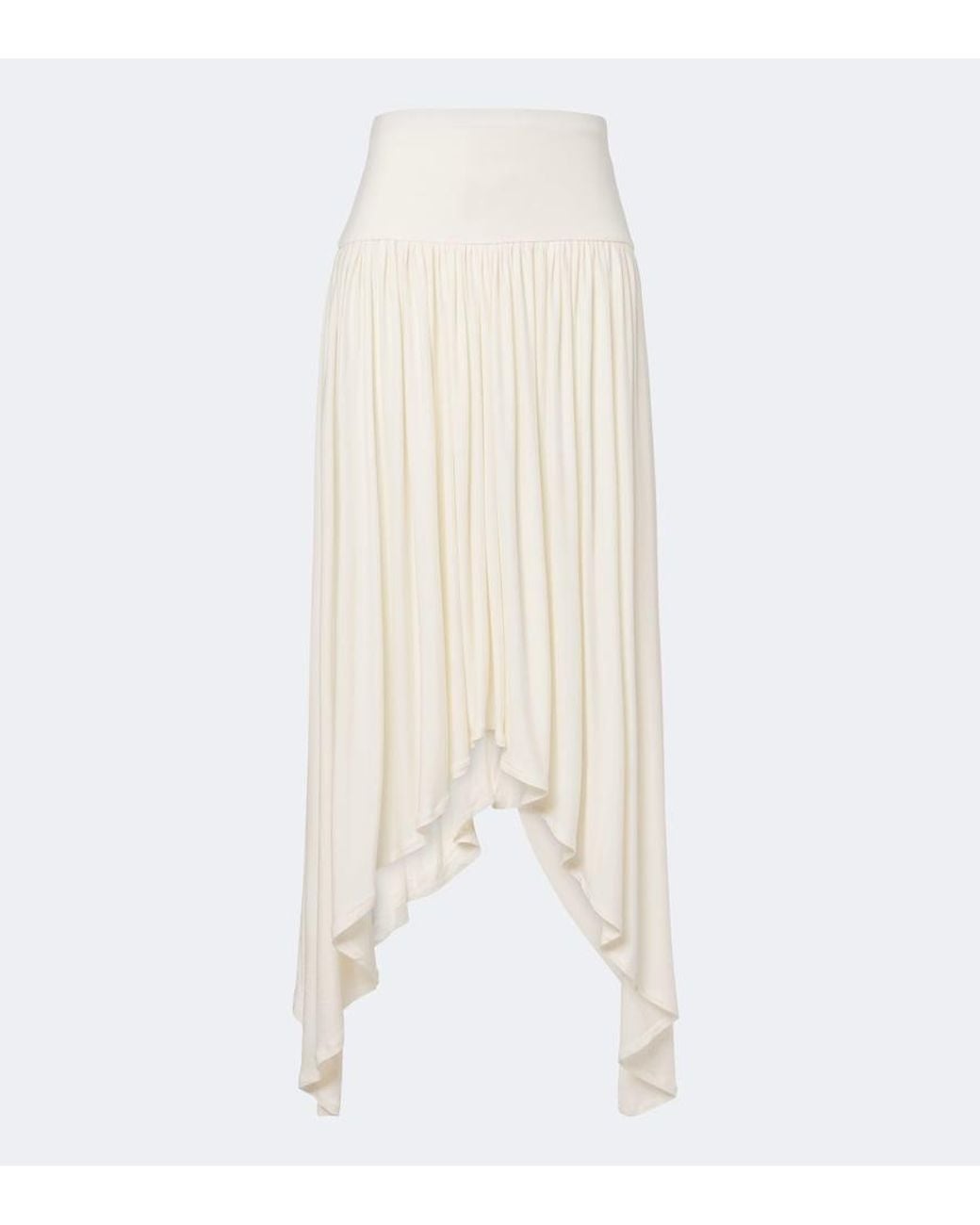 AYA MUSE White Elya Asymmetric Pleated Midi Skirt