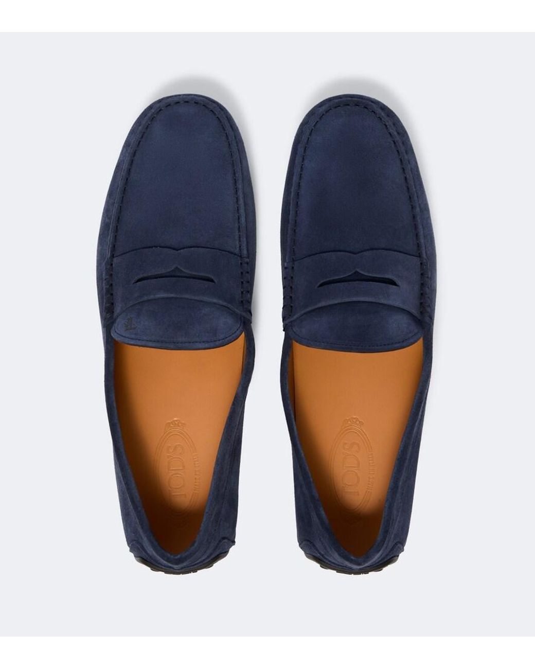 Tod's Blue Gommino Suede Driving Shoes for men